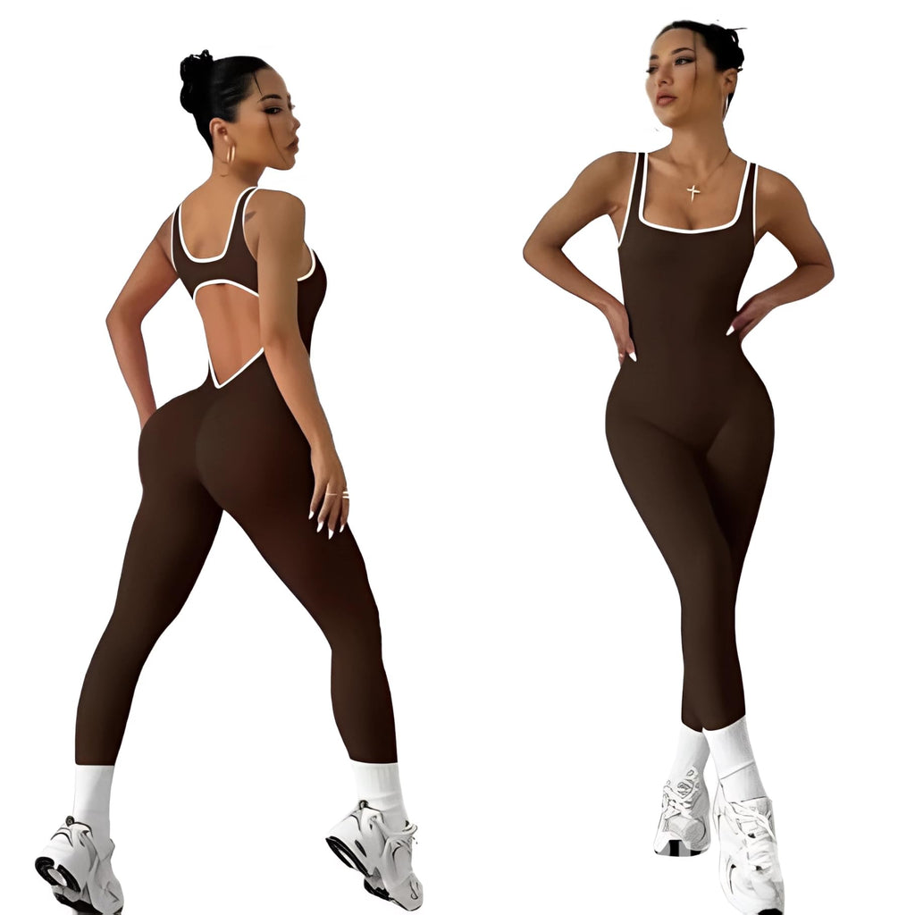 Yoga 1 Piece Bodysuit with a Stylish Open-Back Design, Perfect for Shaping And Lifting Sports Workout Set Jumpsuit