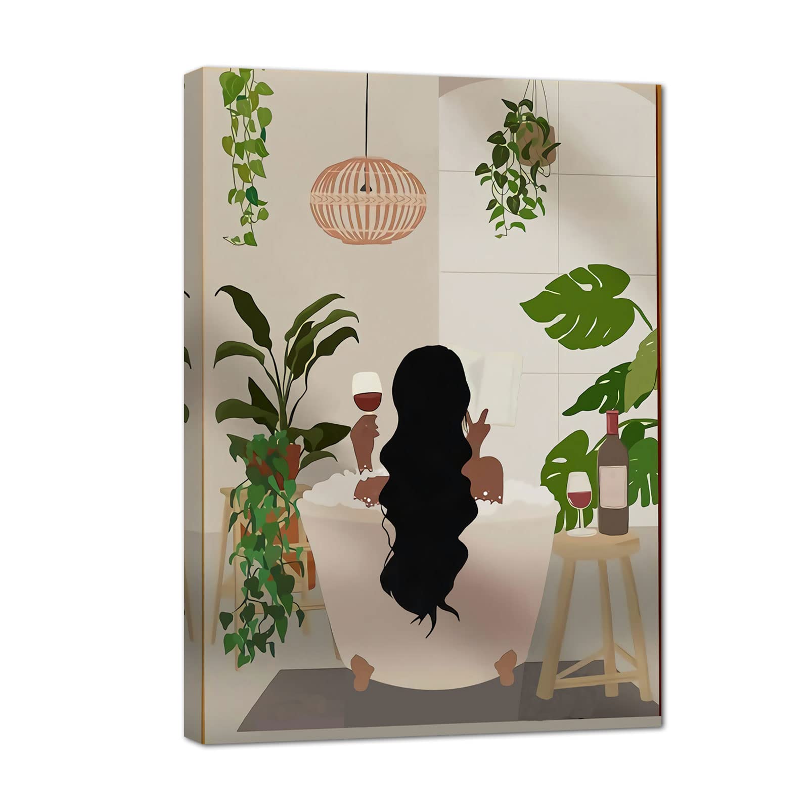 African American Boho Wall Art, Black Women Art Framed, Book Lover Art, Black Girl Canvas Print, African American Canvas Art Wall Decor, Woman Reading Book Art, African American Girl Boho Posters