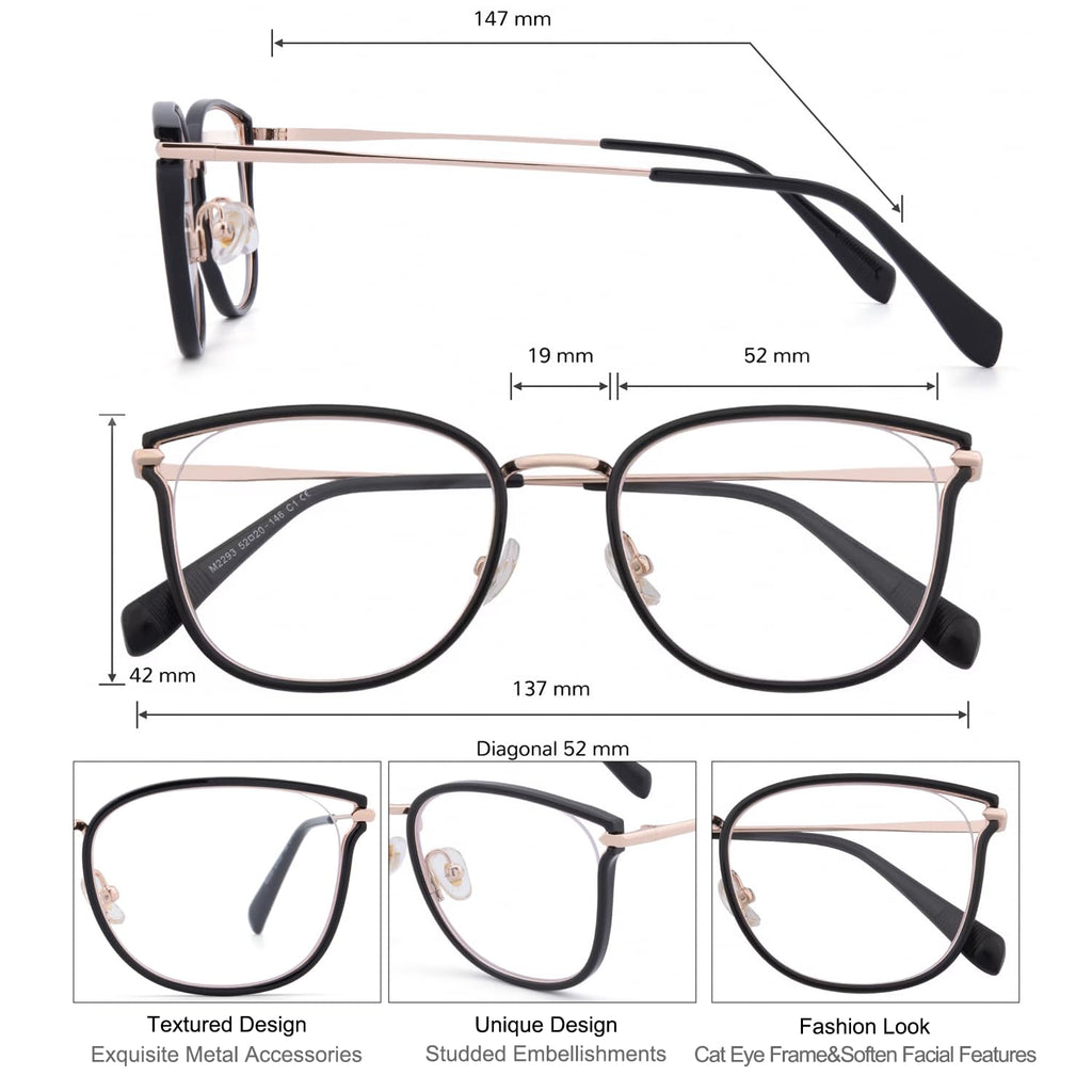 GUDVUE Blue Light Glasses, Computer/Gaming/TV/Phones Glasses for women, Anti Glare/UV400/Eye Strain