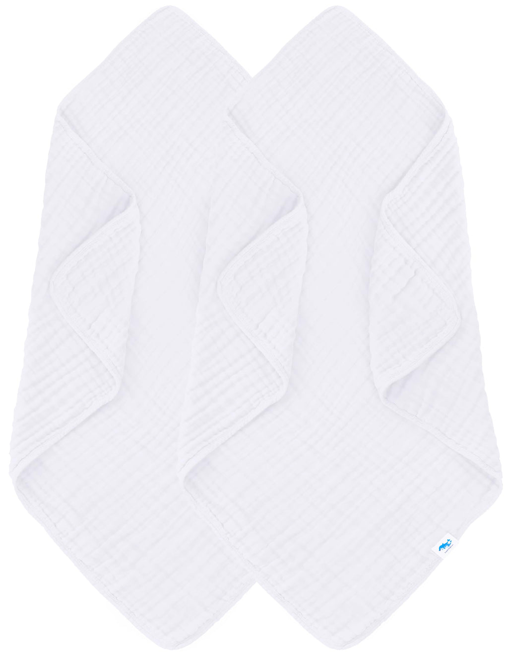 SWEET DOLPHIN Muslin Hooded Baby Bath Towels - 2 Pack 100% Cotton Towel for Babies, Infants, Toddlers - 32x32Inch - Highly Absorbent and Newborn Essential, Light Bean Paste