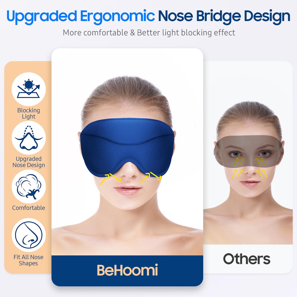 Sleep Mask, Premium Eye Mask for Sleeping, Total Blackout, Super Soft Comfort, Adjustable Fit, Upgraded 3D Ergonomic Designed Sleeping Mask for Home, Office, Travel, Meditation, Yoga, Pink