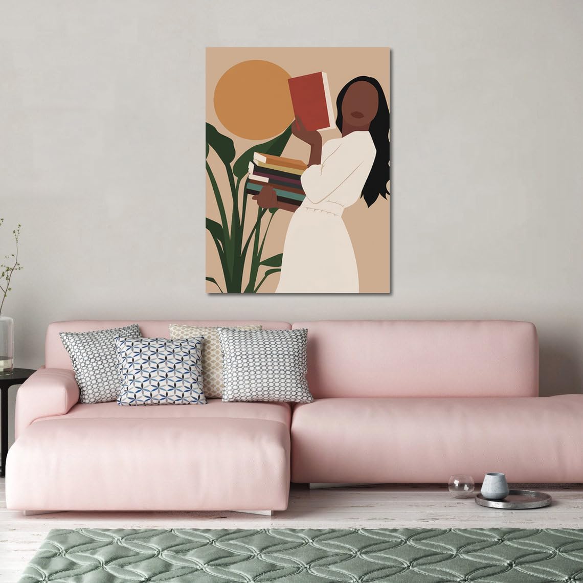 African American Boho Wall Art, Black Women Art Framed, Book Lover Art, Black Girl Canvas Print, African American Canvas Art Wall Decor, Woman Reading Book Art, African American Girl Boho Posters