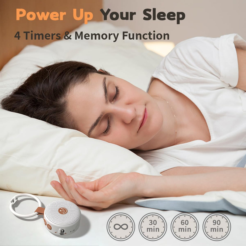 Mini Shushing Sound Machine Portable Baby White Noise Machine Brown Noise Machine 30 Soothing Sounds for Kids Adults Auto-Off Timer 32 Volume Levels Battery Sleep Machine for Home Office Privacy