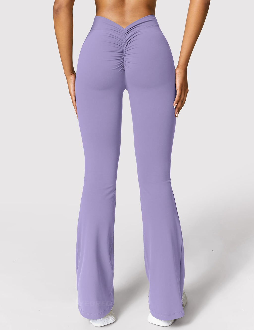 YEOREO Scrunch Flare Leggings Daze V Back Butt Lifting Wide Leg High Waist 31.5" Gym Workout Yoga Pants