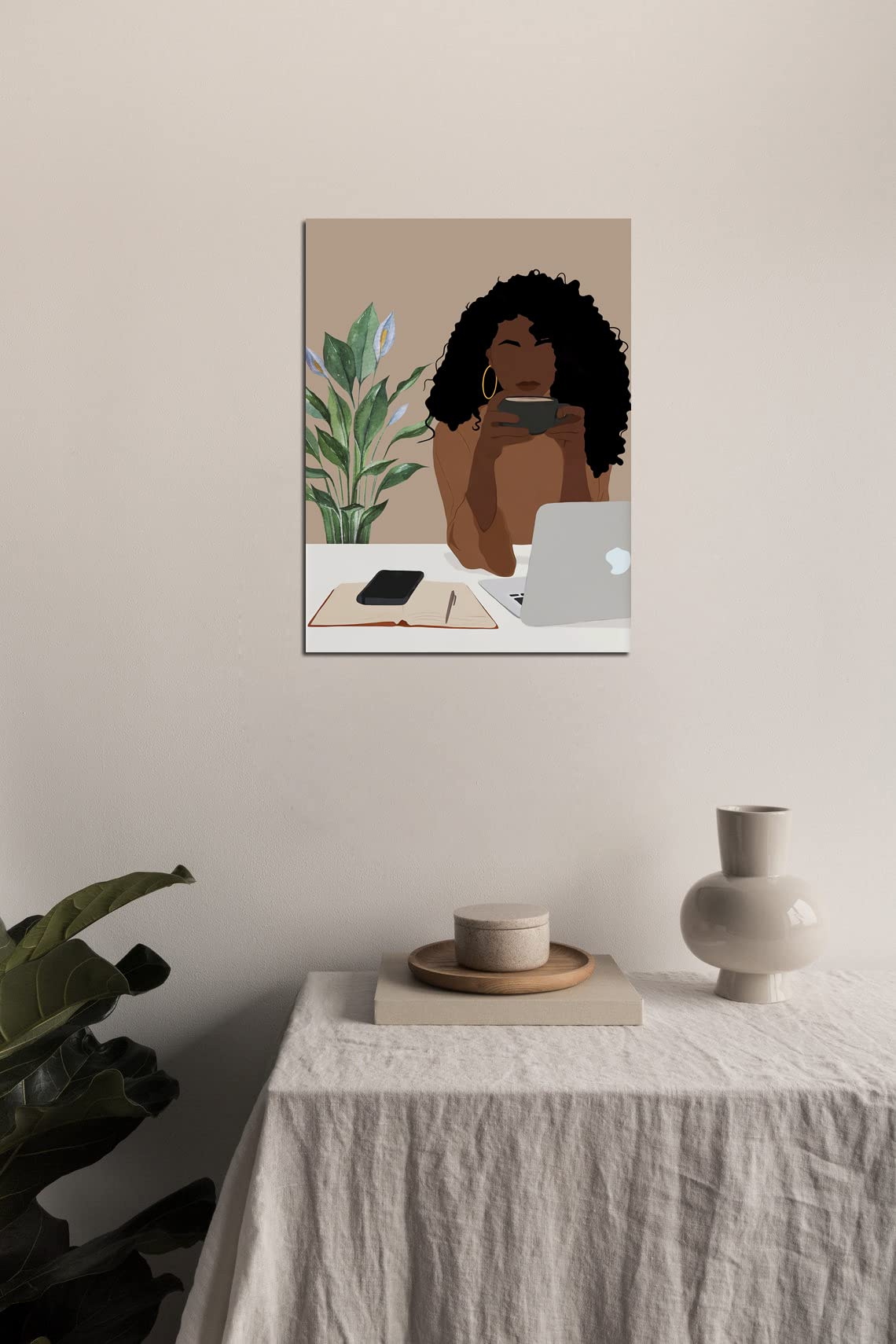 African American Boho Wall Art, Black Women Art Framed, Book Lover Art, Black Girl Canvas Print, African American Canvas Art Wall Decor, Woman Reading Book Art, African American Girl Boho Posters