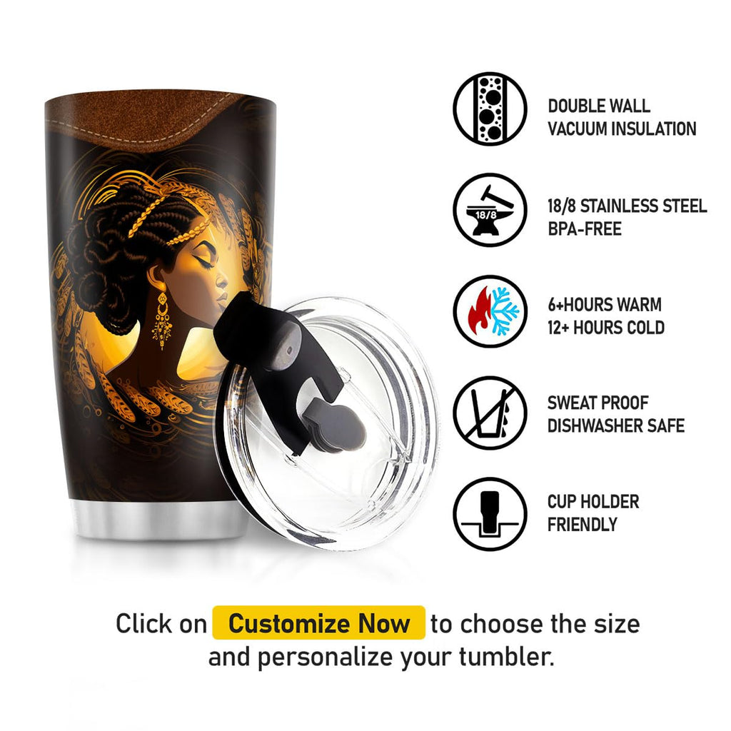 Sistabag - Coffee Tumbler For Black Women - Birthday, Mother's Day, Christmas Gifts For Women, Pride Tumbler For Woman (She Who Kneels Before God, 20 Oz)