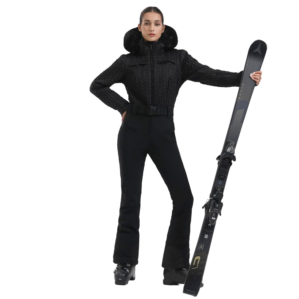GSOU SNOW Ski Suit Women Snowsuit Slim One Piece Jumpsuit Snow Jackets Waterproof Winter Windproof Outdoor Sports Warm