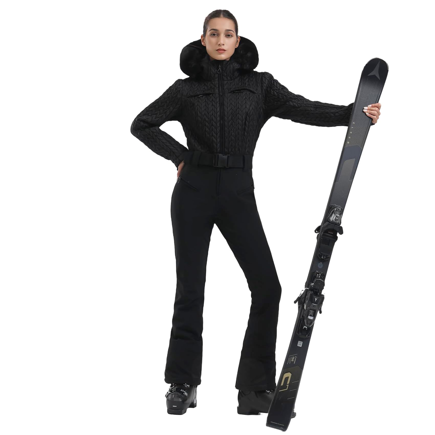 GSOU SNOW Ski Suit Women Snowsuit Slim One Piece Jumpsuit Snow Jackets Waterproof Winter Windproof Outdoor Sports Warm