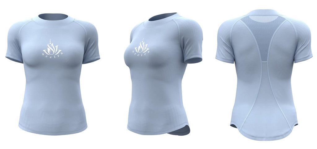 Women Activewear Gymwear Yoga Suit Athleisure Five Piece Set, T-Shirt, Jacket, Sports Bra, Leggings, Running Shorts