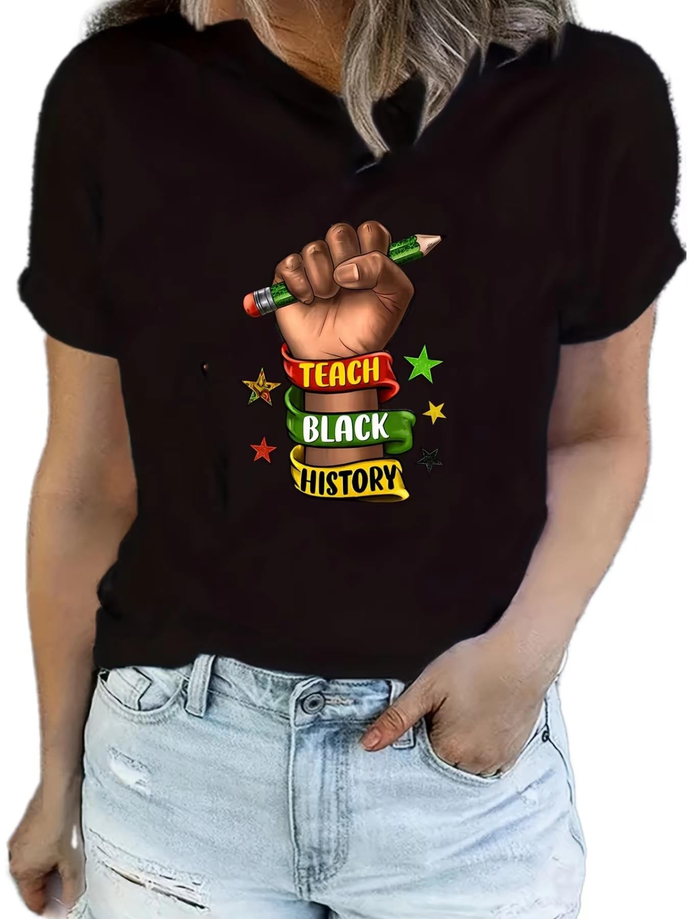 Black History Graphic tees Plus Size Women Tops Magic Fashion Afro American Natural Hair Vintage Melanin T-Shirts