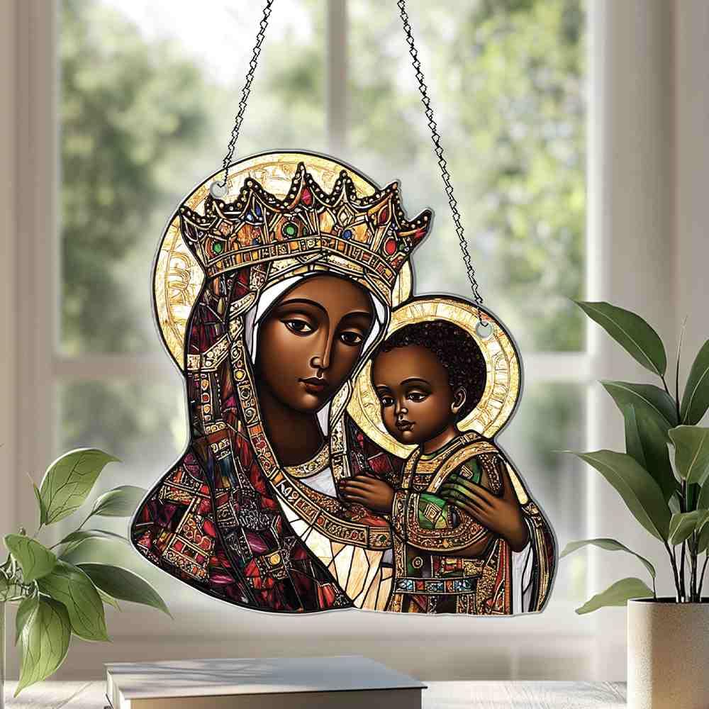 Black Art African American Ornaments Decor for Window Hanging - African American Gifts for Women Men - African American Home Kitchen Room Christmas Decorations - 2D Flat Acrylic Ornament