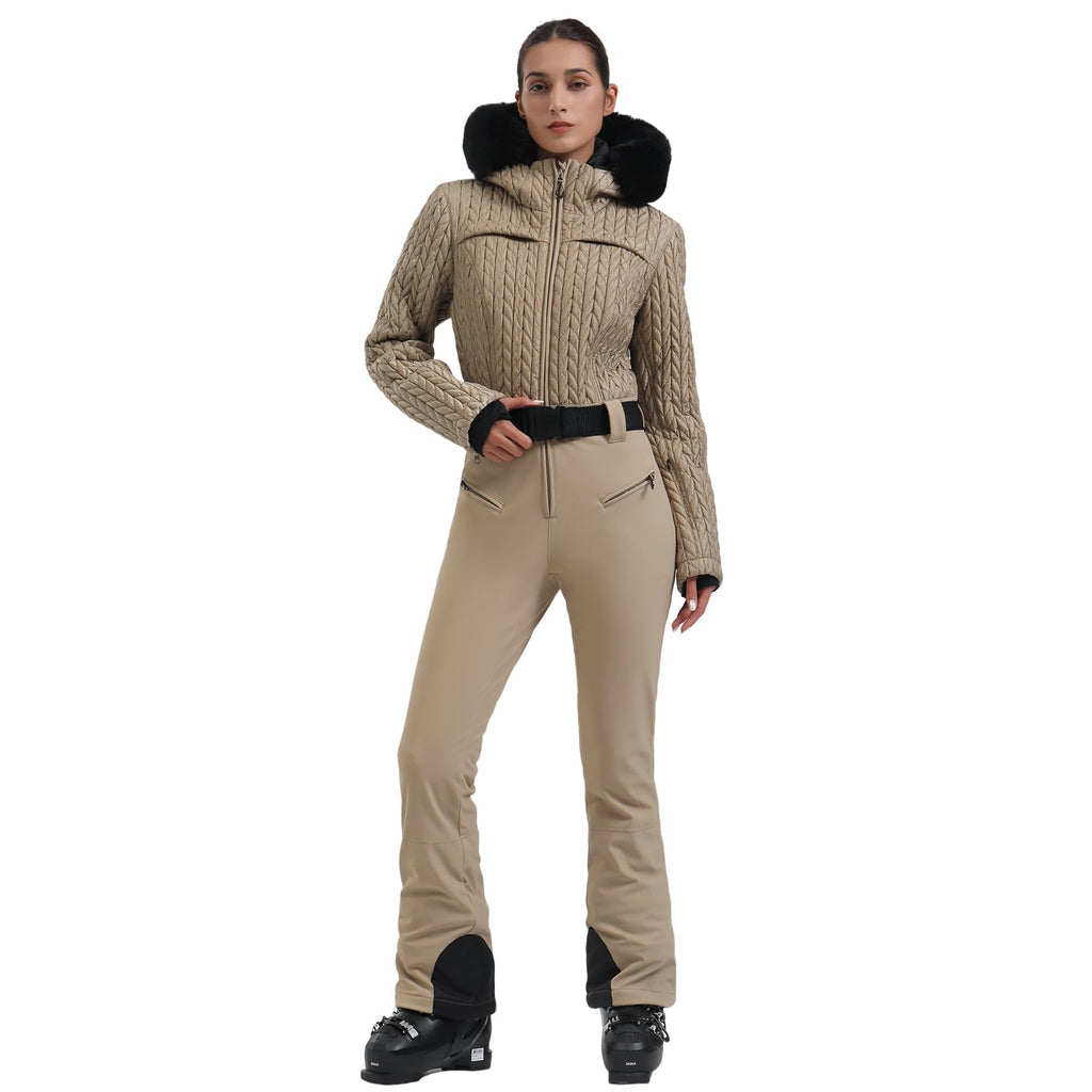 GSOU SNOW Ski Suit Women Snowsuit Slim One Piece Jumpsuit Snow Jackets Waterproof Winter Windproof Outdoor Sports Warm