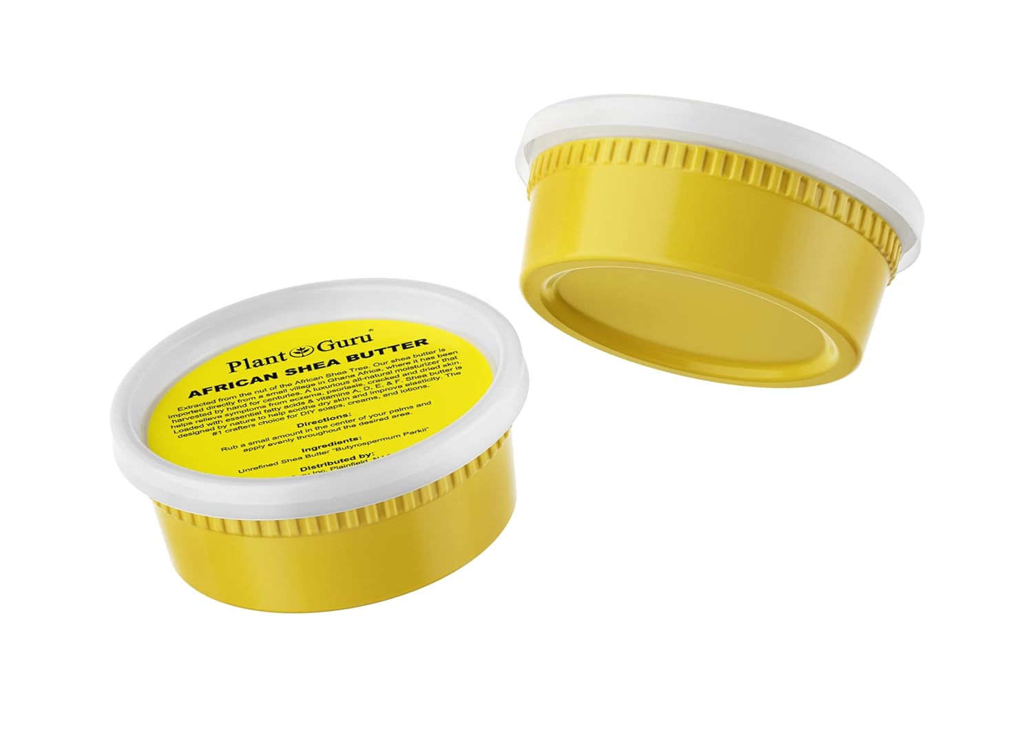 Plant Guru Raw African Shea Butter 8 oz. 100% Pure Natural Unrefined YELLOW - Ideal Moisturizer For Dry Skin, Body, Face And Hair Growth. Great For DIY Soap and Lip Balm Making.