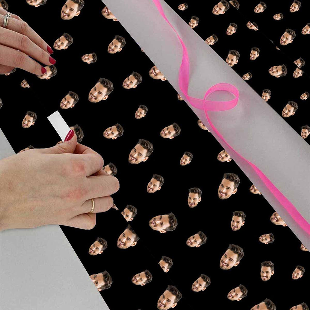 InterestPrint Custom Photo Wrapping Paper Merry Christmas with Christmas hat Wrapping Paper Custom Name Gift Wrap Roll Perfect for Birthdays 58"x 23"