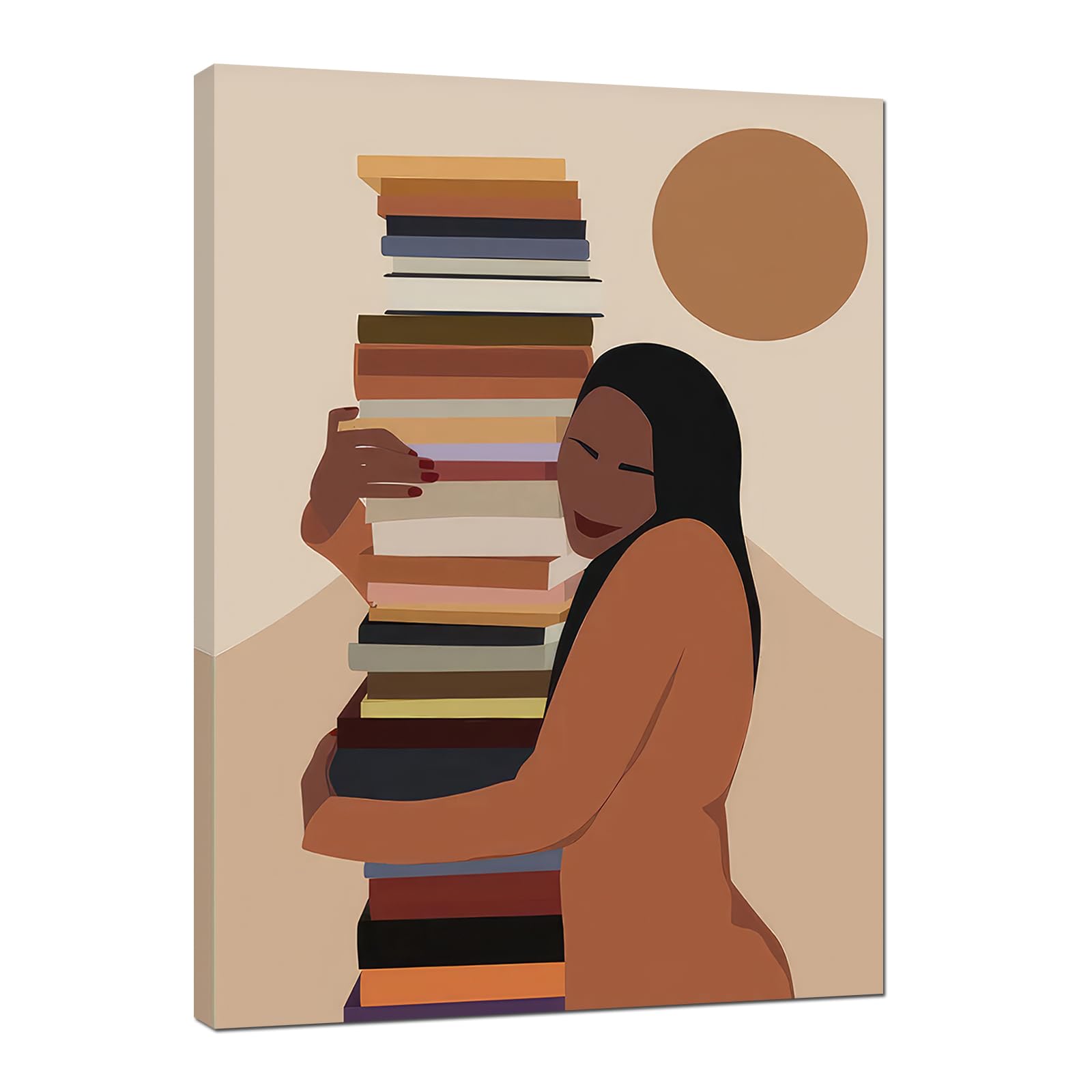 African American Boho Wall Art, Black Women Art Framed, Book Lover Art, Black Girl Canvas Print, African American Canvas Art Wall Decor, Woman Reading Book Art, African American Girl Boho Posters