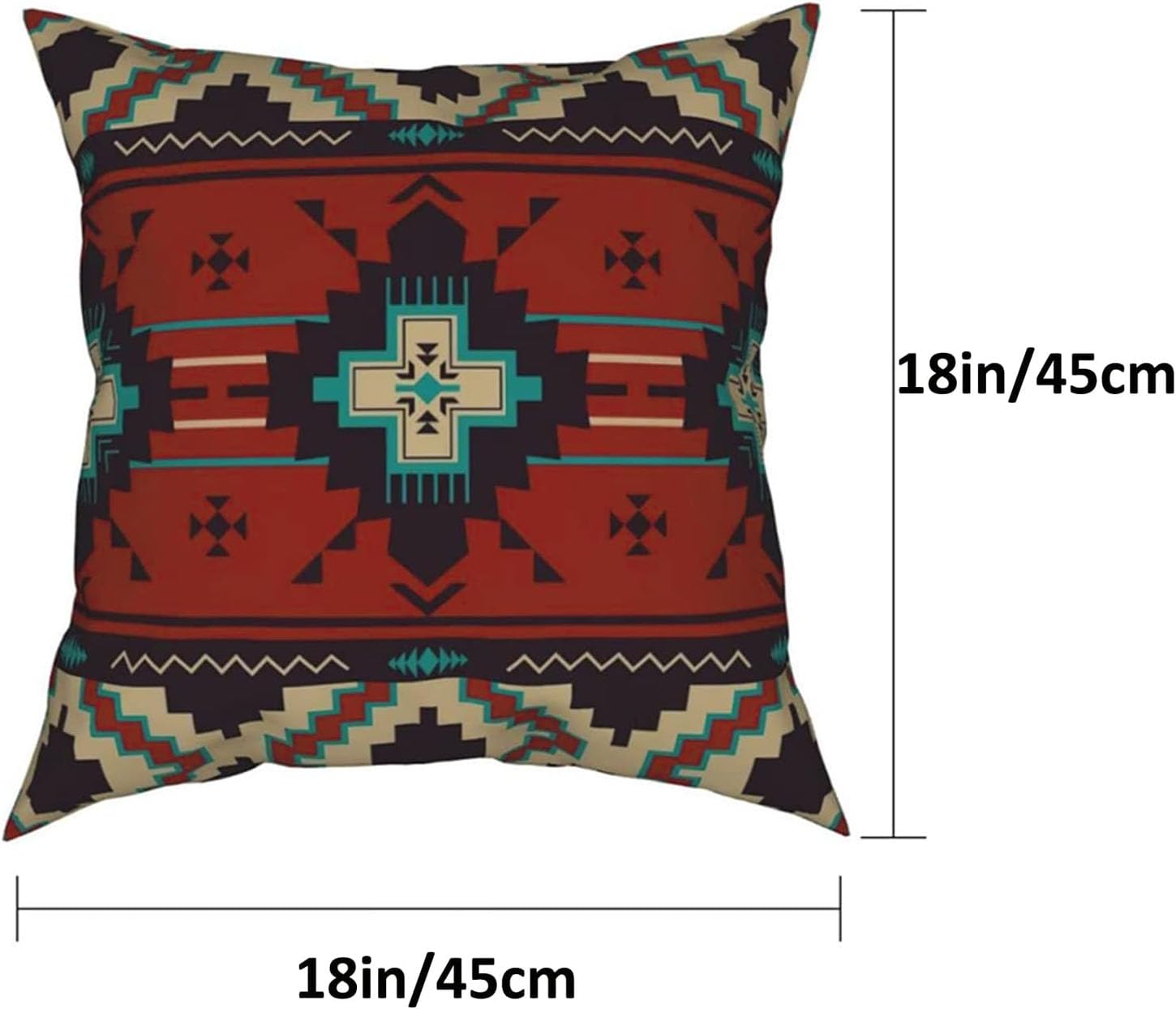 Western Native American Throw Pillow Covers 18X18 Southwestern Boho Aztec Navajo Turquoise Decorative Cushion Pillow Cases for Outdoor Home Decor Set of 4, Double Side Print (African Mudcloth)