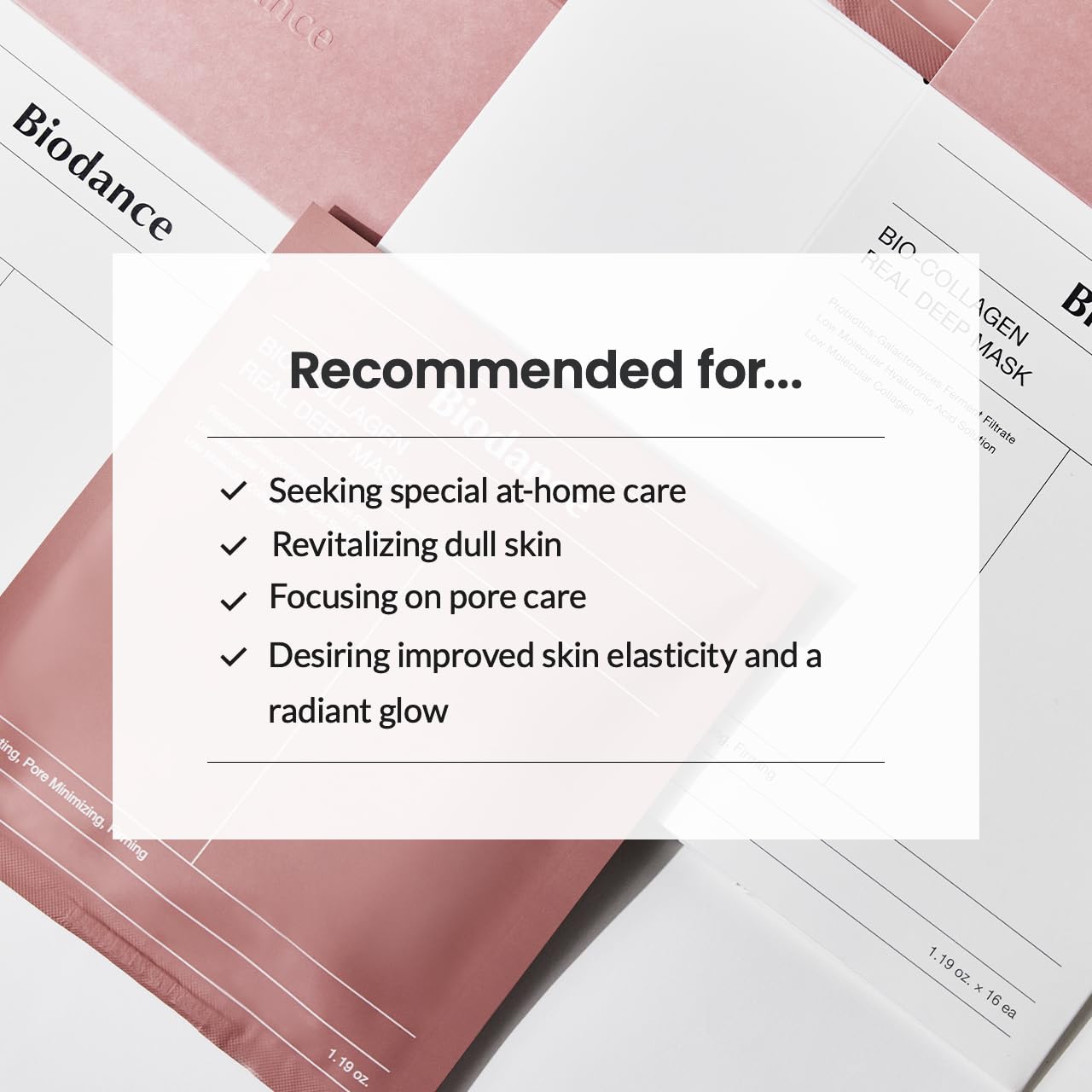 BIODANCE Bio-Collagen Real Deep Mask, Hydrating Overnight Hydrogel Mask, Pore Minimizing, Elasticity Improvement, Korean Skincare | 1.19oz(34g) x 16ea