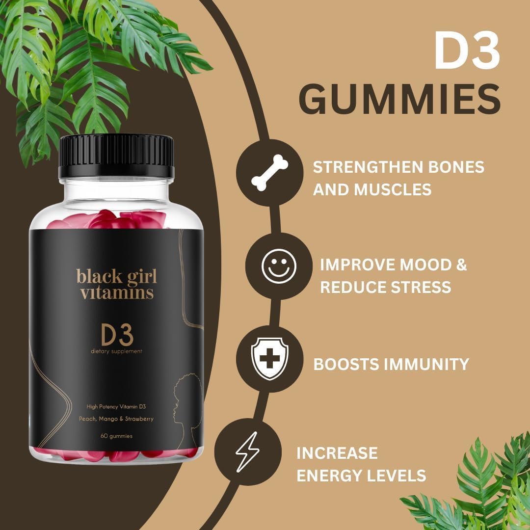 Black Girl Vitamins Look Good Feel Good Bundle – Hair Skin & Nails, Vitamin D3 2000IU & Once a Day Multivitamin - Women's Supplement Bundle – Energy, Immunity & Beauty Support