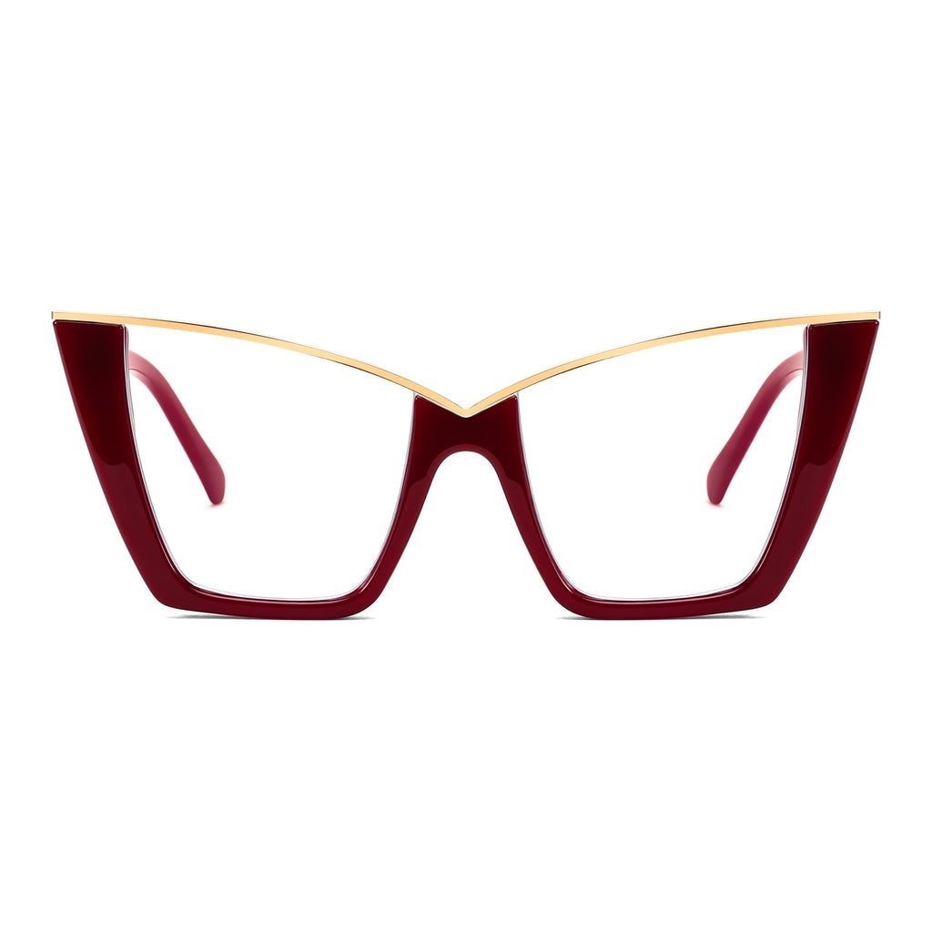 FEISEDY Fashion Cat Eye Blue Light Blocking Glasses for Women Fake Retro Eyeglasses Oversized Stylish Eyewear Frame B0240