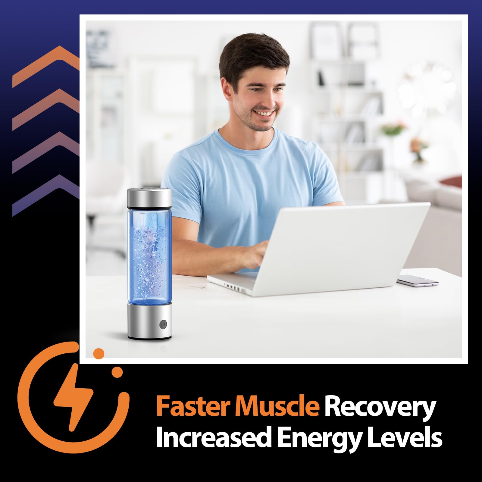 Hydrogen Water Bottle Generator, Portable Rechargeable aquahealth Hydrogen Water, Hydrogen Water Ionizer Machine, with SPE/PEM Technology, for Home Office Travel Fitness Drinking