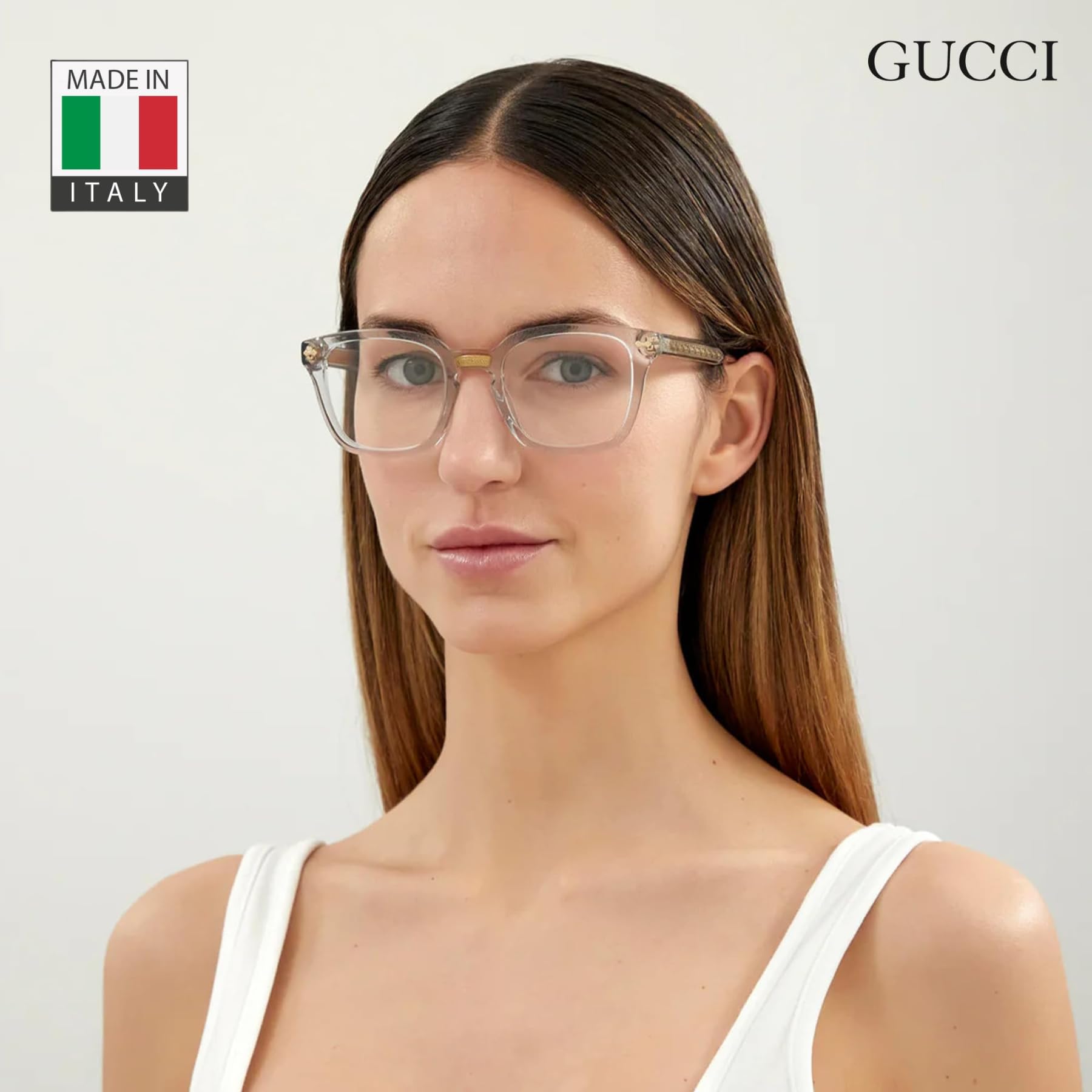 Gucci GG0184O Square Shape Eyeglasses + Bundle with eSHADES Luxury Eyewear Kit