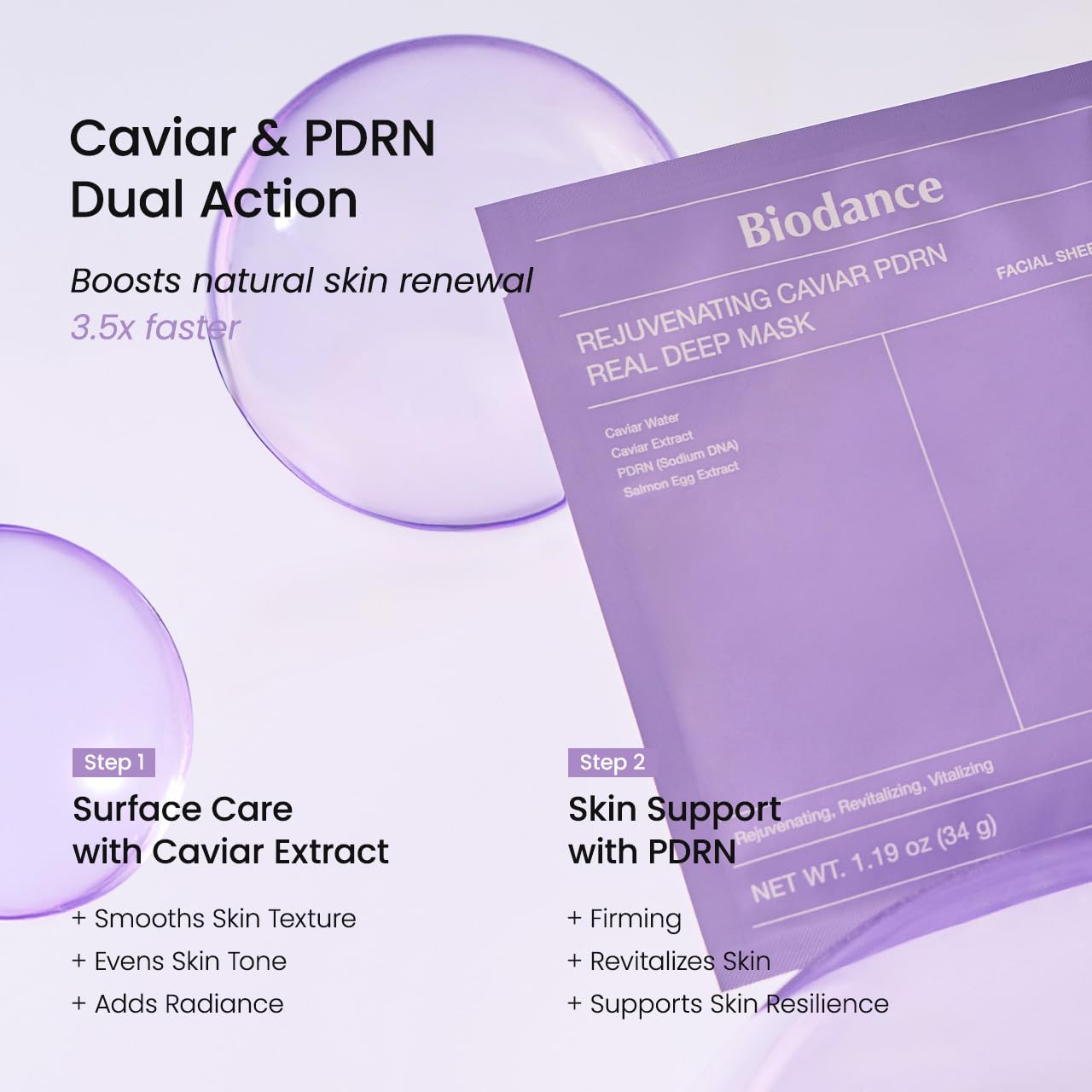 BIODANCE Bio-Collagen Real Deep Mask, Hydrating Overnight Hydrogel Mask, Pore Minimizing, Elasticity Improvement, Korean Skincare | 1.19oz(34g) x 16ea