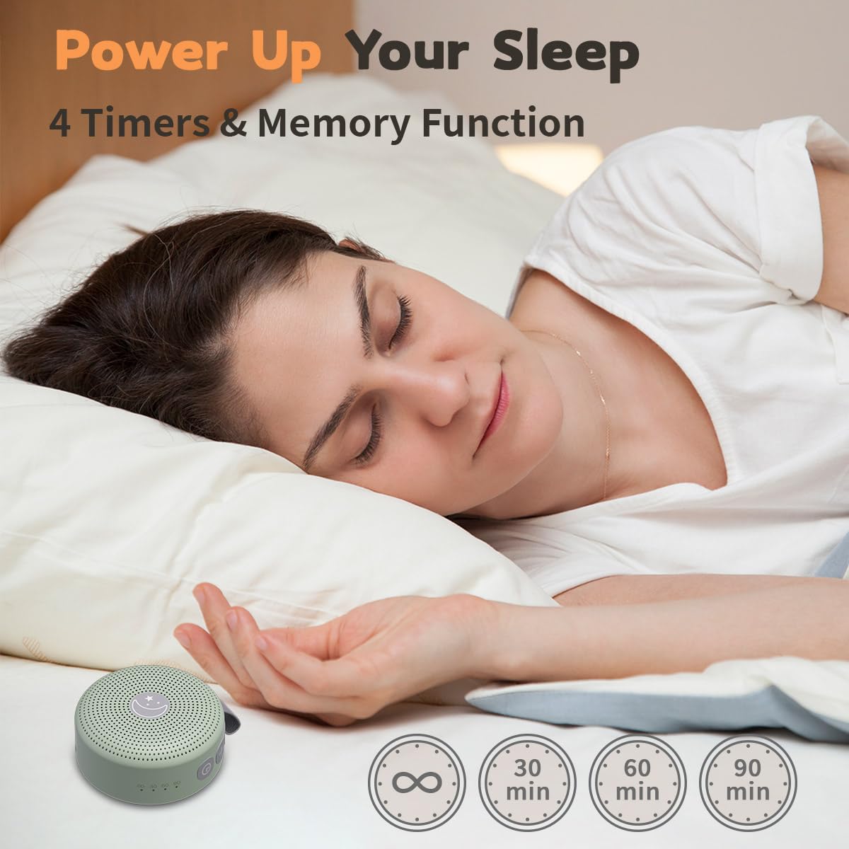 Mini Shushing Sound Machine Portable Baby White Noise Machine Brown Noise Machine 30 Soothing Sounds for Kids Adults Auto-Off Timer 32 Volume Levels Battery Sleep Machine for Home Office Privacy