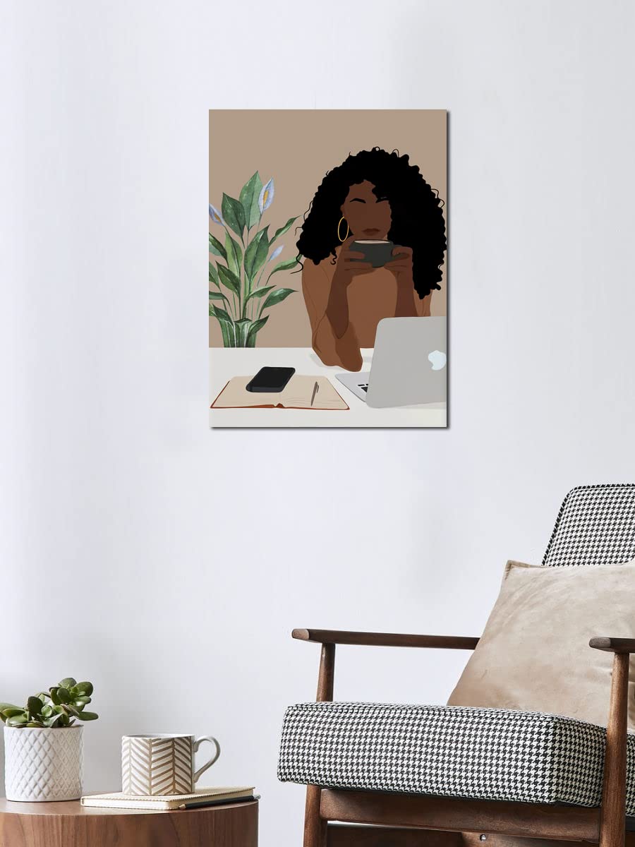 African American Boho Wall Art, Black Women Art Framed, Book Lover Art, Black Girl Canvas Print, African American Canvas Art Wall Decor, Woman Reading Book Art, African American Girl Boho Posters