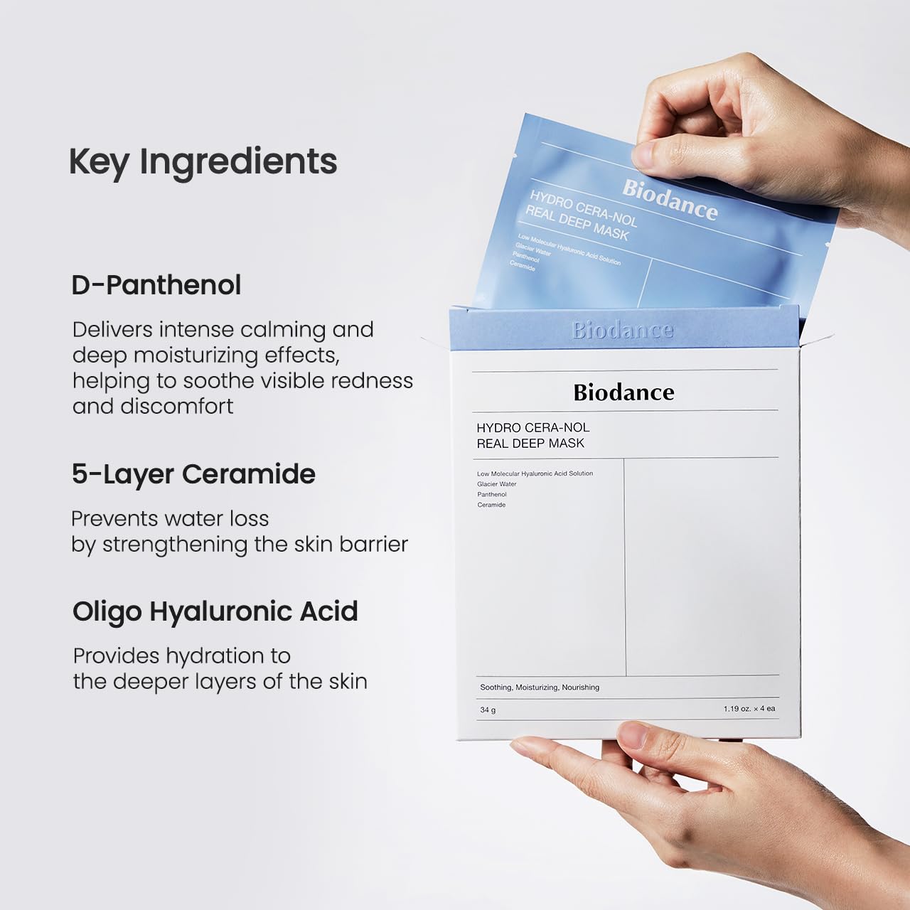 BIODANCE Bio-Collagen Real Deep Mask, Hydrating Overnight Hydrogel Mask, Pore Minimizing, Elasticity Improvement, Korean Skincare | 1.19oz(34g) x 16ea