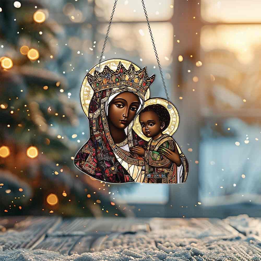 Black Art African American Ornaments Decor for Window Hanging - African American Gifts for Women Men - African American Home Kitchen Room Christmas Decorations - 2D Flat Acrylic Ornament