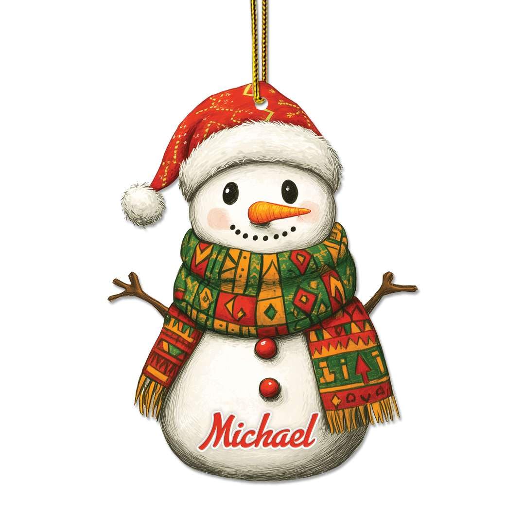 2D Acrylic Christmas Elf Shaped Ornament with Gift Box, Personalized Name Holiday Keepsake, Cute Ornament for Kids Room, Custom Name African-Inspired Decoration, Gifts for Boys