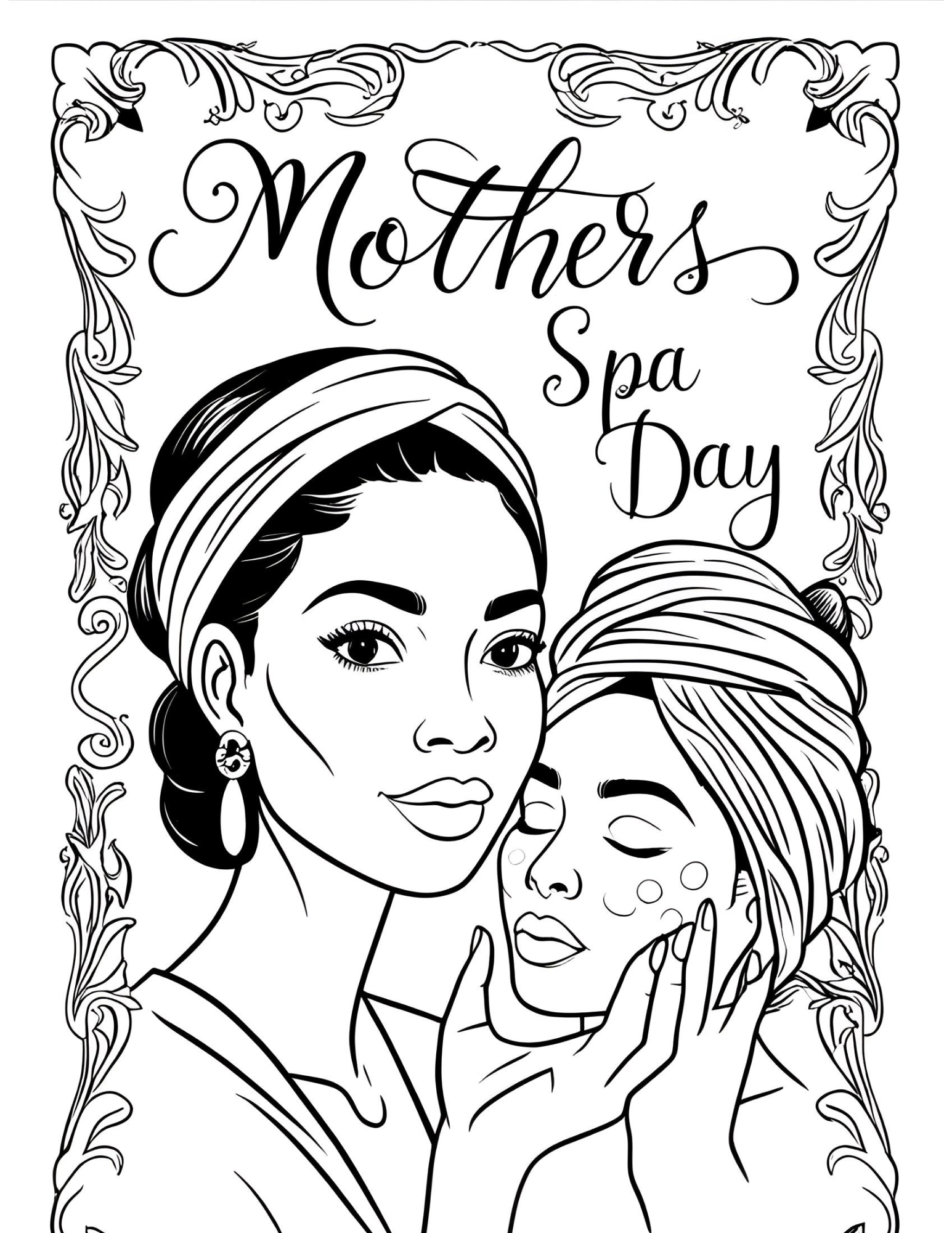 Mother's day Spa Coloring Book