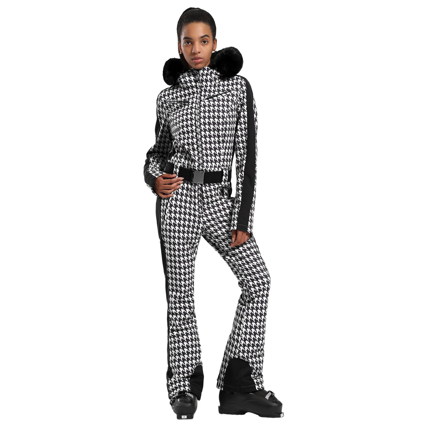 GSOU SNOW Womens Ski Suit One Piece Snowsuit Snowboard Slim Insulated Jumpsuit Jacket Waterproof Windproof for Outdoor Sports