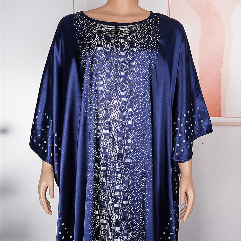 HD African Dresses for Women Fashion Beading Rhinestone Kaftan Maxi Dress