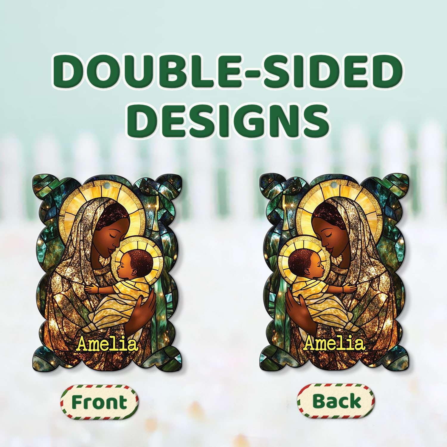 2D Acrylic Christmas Elf Shaped Ornament with Gift Box, Personalized Name Holiday Keepsake, Cute Ornament for Kids Room, Custom Name African-Inspired Decoration, Gifts for Boys