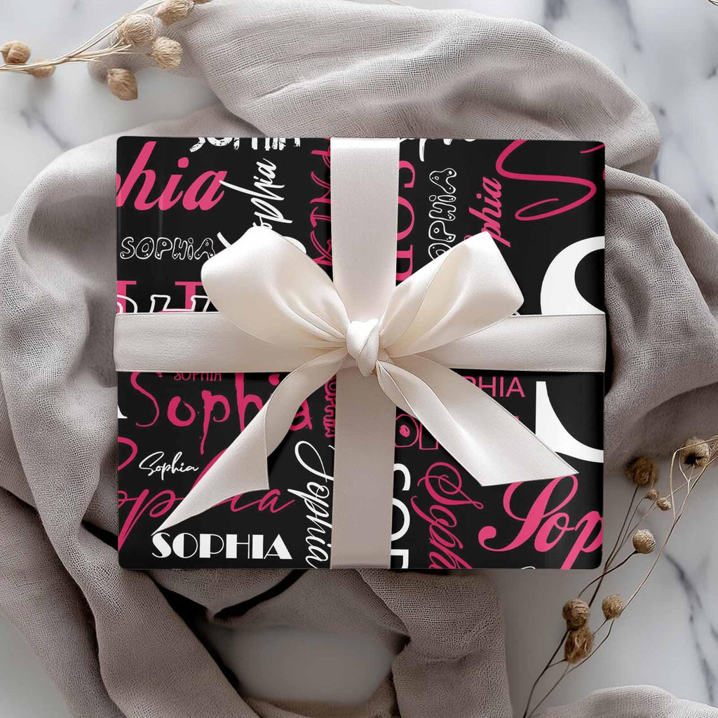 InterestPrint Custom Photo Wrapping Paper Merry Christmas with Christmas hat Wrapping Paper Custom Name Gift Wrap Roll Perfect for Birthdays 58"x 23"