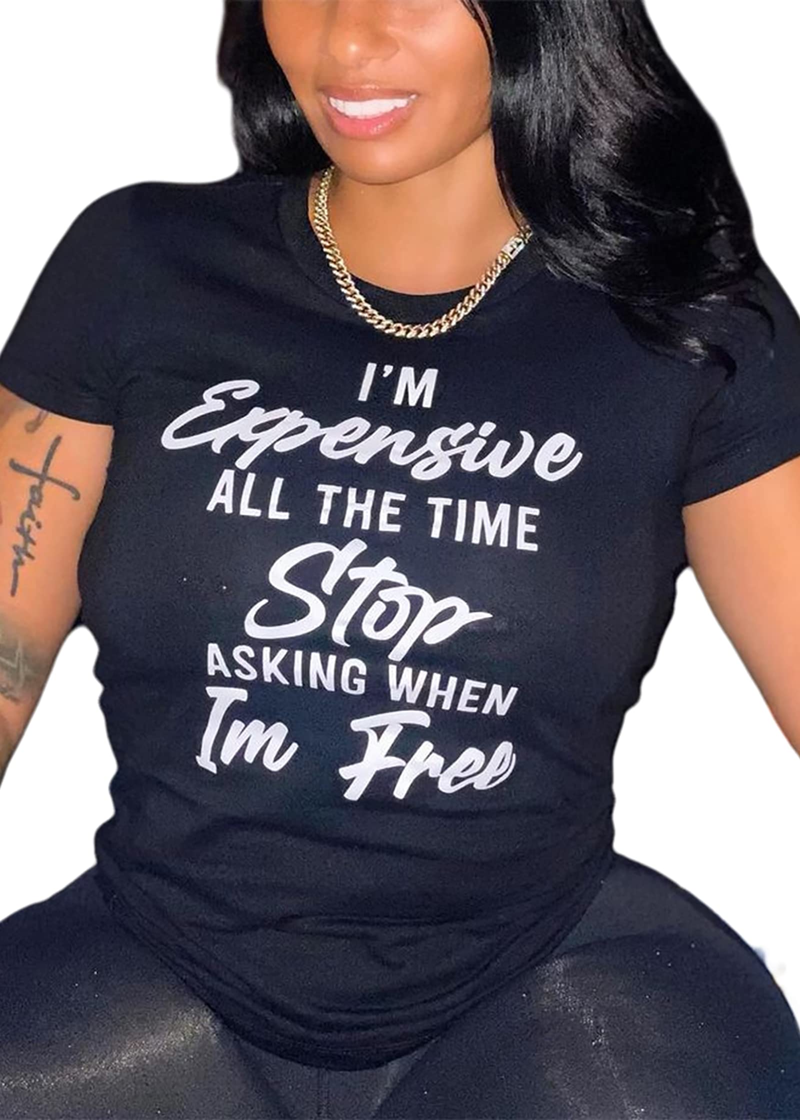 Hilinker Women's Funny Graphic Tees Casual Loose Summer Cute Tops Short Sleeve T Shirts