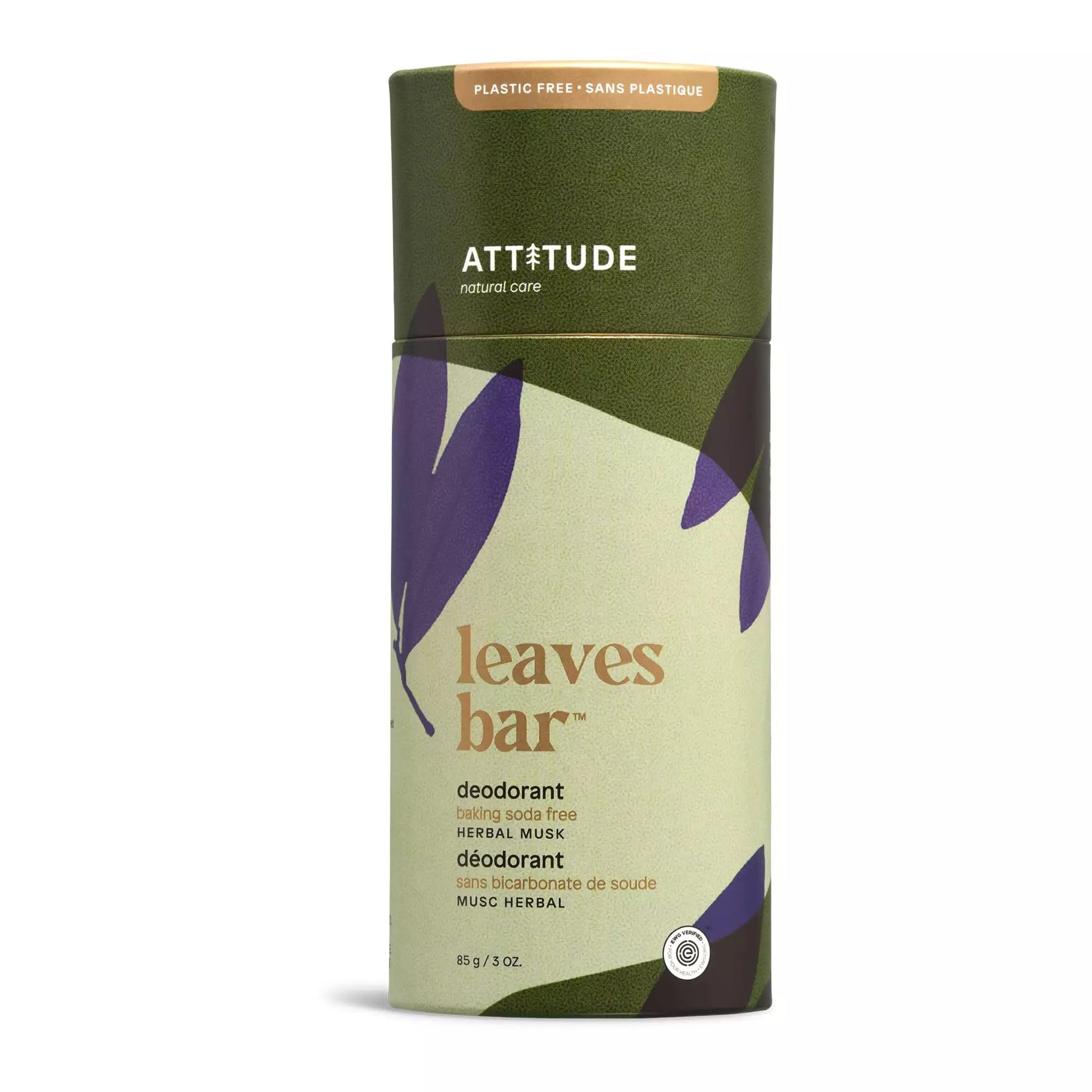 ATTITUDE Natural Deodorant, Aluminum-free, Odor Control & Long Lasting, Nourishing Ingredients, Castor, Jojoba Oils, Baking Soda-free, EWG Verified, For Men & Women, Patchouli & Black Pepper, 3 Oz