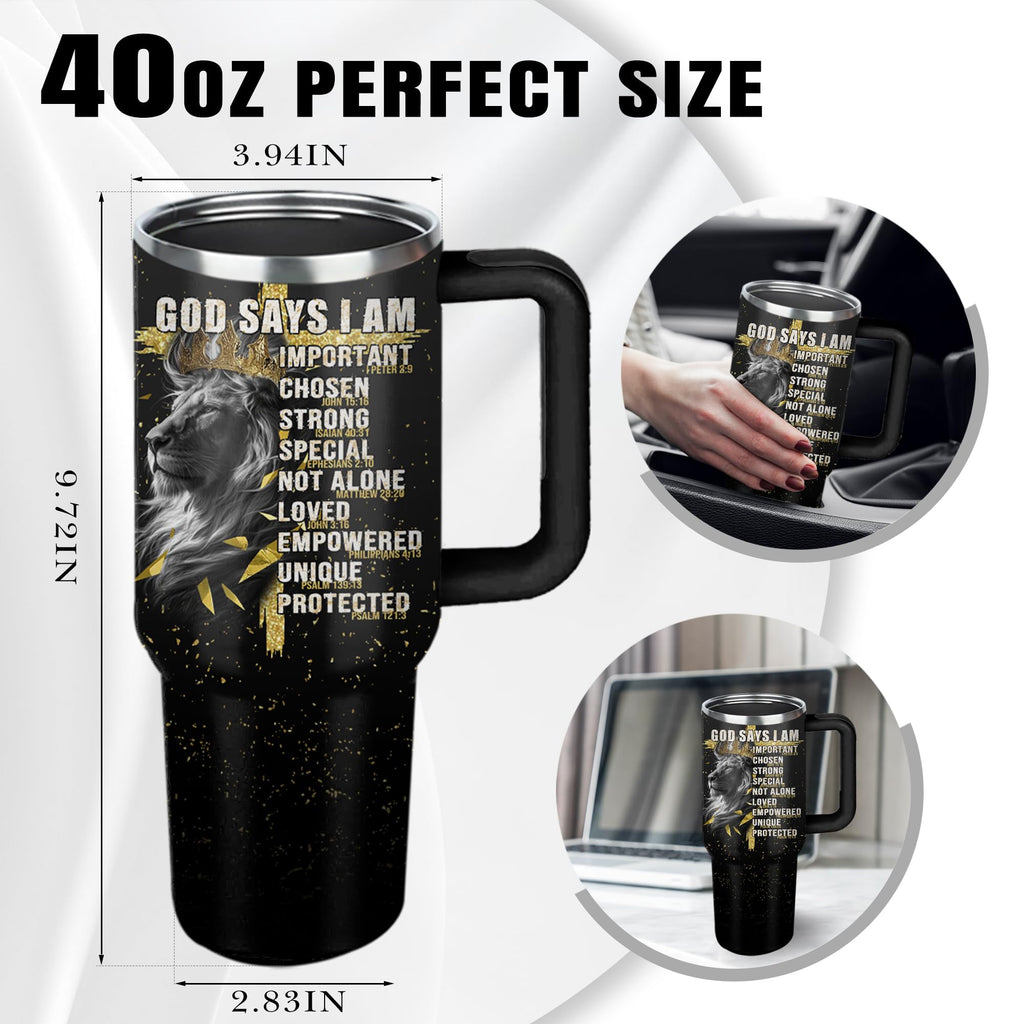 Christian Gifts for Women, 40 oz I Can Do All Things Christ Tumbler With Handle, Inspirational Religious Birthday Gifts for Faith Cup, Christian Jesus God Bible Verse Pastor Prayer Gift for Christmas