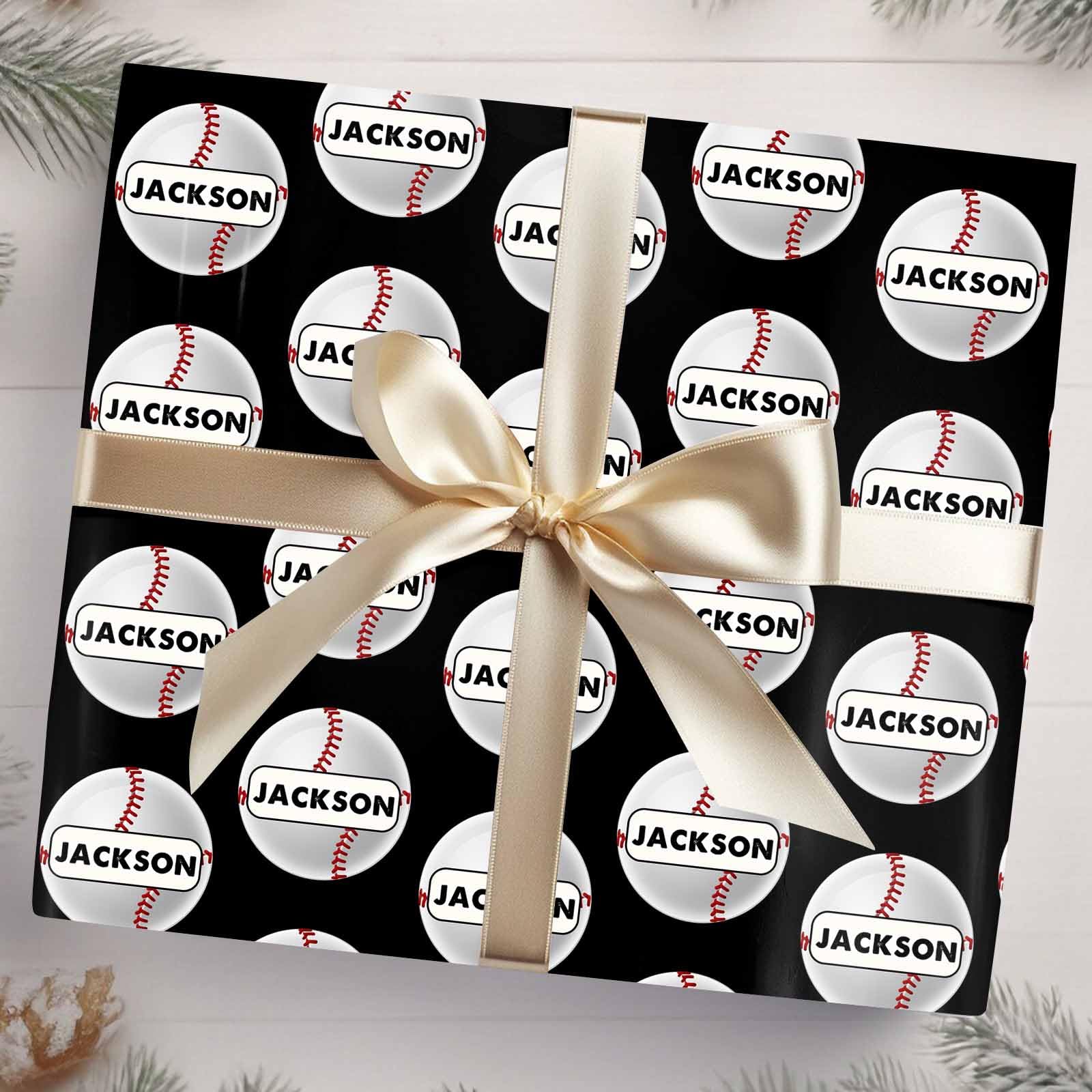 InterestPrint Custom Photo Wrapping Paper Merry Christmas with Christmas hat Wrapping Paper Custom Name Gift Wrap Roll Perfect for Birthdays 58"x 23"