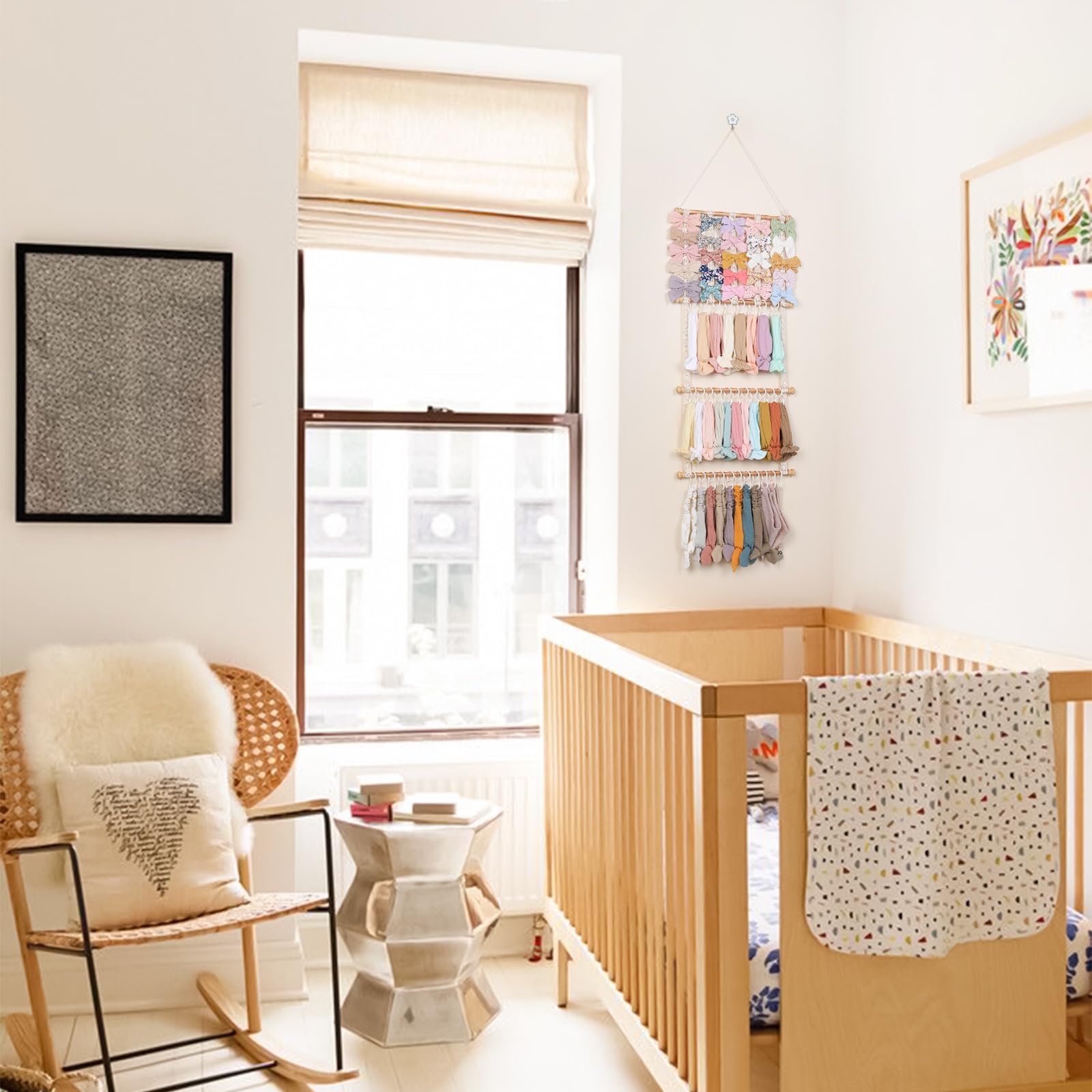 POVETIRE Headband Holder Hair Bows Organizer for Girls, Baby Headbands Hair Accessories Organizer Storage Wall Hanging Decor for Toddler Girls Room