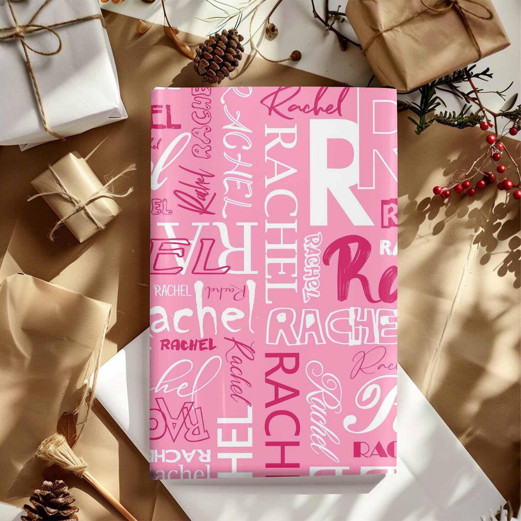 InterestPrint Custom Photo Wrapping Paper Merry Christmas with Christmas hat Wrapping Paper Custom Name Gift Wrap Roll Perfect for Birthdays 58"x 23"