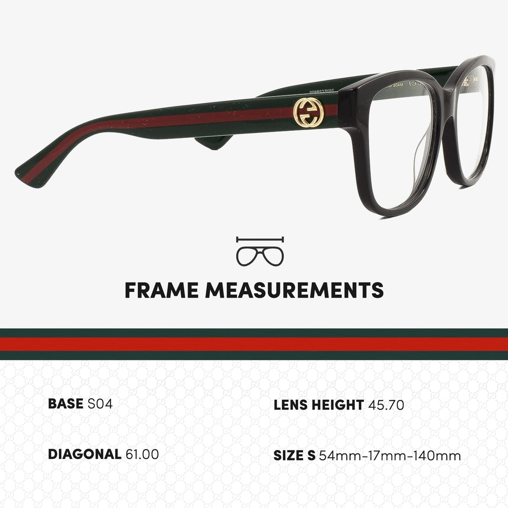 Gucci GG0038ON Square Shape Eyeglasses + Bundle with eSHADES Luxury Eyewear Kit