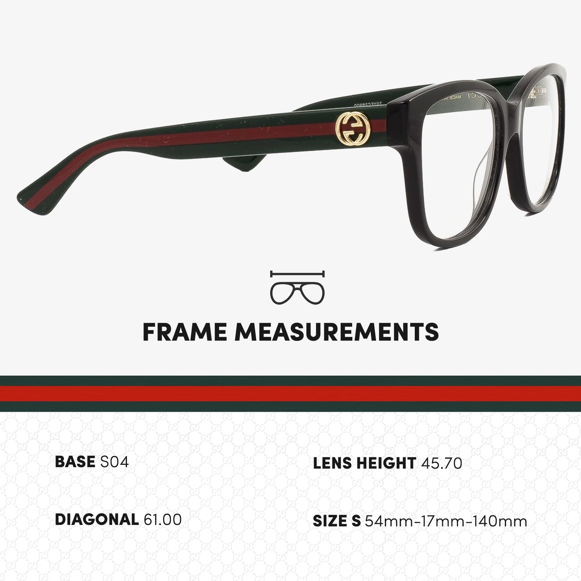 Gucci GG0038ON Square Shape Eyeglasses + Bundle with eSHADES Luxury Eyewear Kit