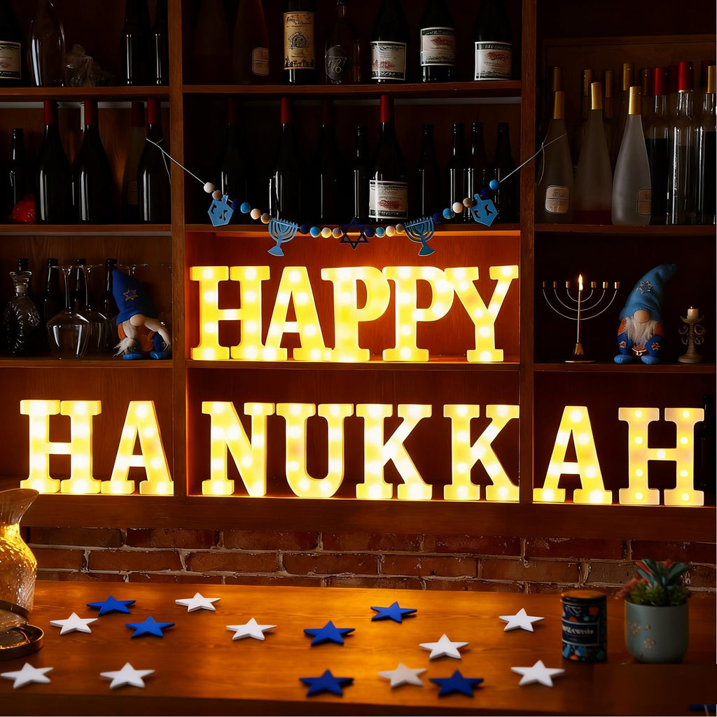 11 Pcs Happy Kwanzaa Large LED Letter Sign LED Lights Battery Powered Table Decorations for Party Favor Light Centerpiece Tabletop Decoration