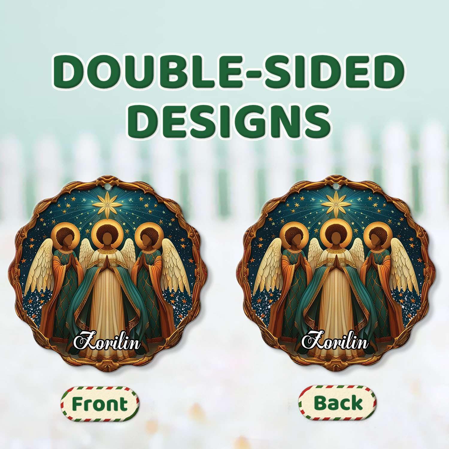 2D Acrylic Christmas Elf Shaped Ornament with Gift Box, Personalized Name Holiday Keepsake, Cute Ornament for Kids Room, Custom Name African-Inspired Decoration, Gifts for Boys