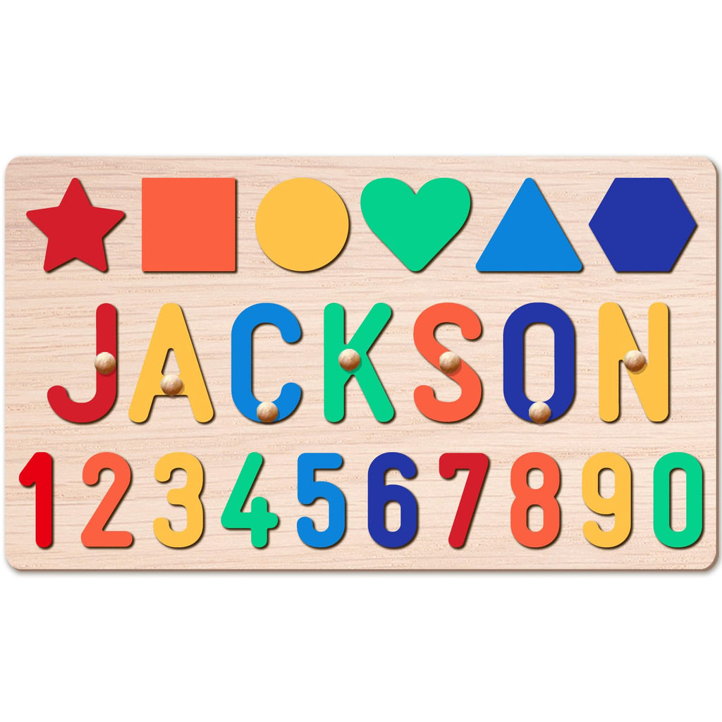Personalized Name Puzzle for Kids, Personalized Baby Gifts Custom Name Puzzles for Toddlers 1-3 Animal Puzzle, Customized 1st Birthday for Girls & Boys Wooden Puzzle Montessor Toys for Kids