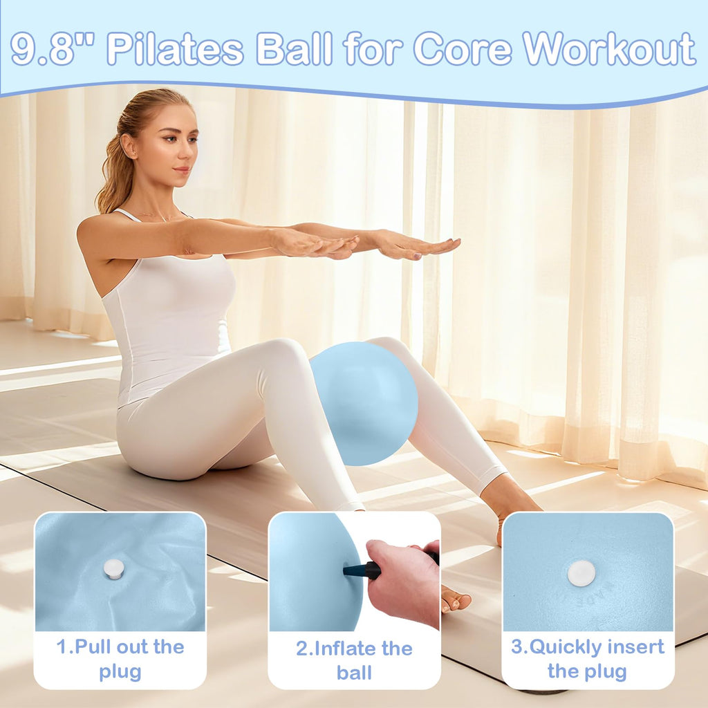 Hoedia 17 PCS Pilates Kit for Women, Pilates Equipment Ring and Ball Set with Resistance Bands, Yoga Strap, Core Sliders, Socks, Bag & Guide for Starter Home Workout Fitness Gym Essentials