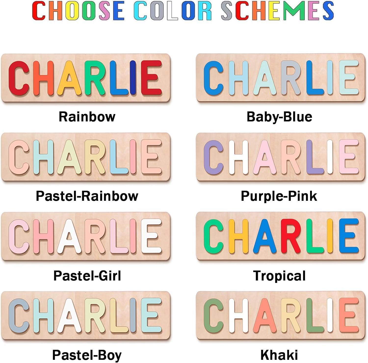Personalized Name Puzzle for Kids, Personalized Baby Gifts Custom Name Puzzles for Toddlers 1-3 Animal Puzzle, Customized 1st Birthday for Girls & Boys Wooden Puzzle Montessor Toys for Kids