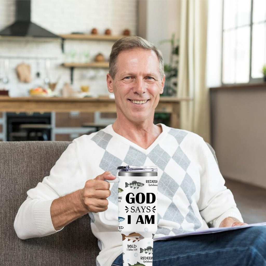 Christian Gifts for Women, 40 oz I Can Do All Things Christ Tumbler With Handle, Inspirational Religious Birthday Gifts for Faith Cup, Christian Jesus God Bible Verse Pastor Prayer Gift for Christmas